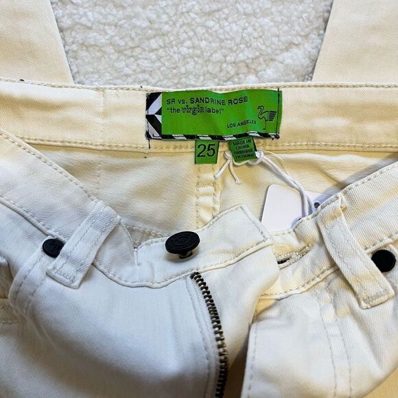 Free People Sandrine Rose Womens Cream High Rise Stretch‎ Skinny Jeans Size 25 - Picture 6 of 10